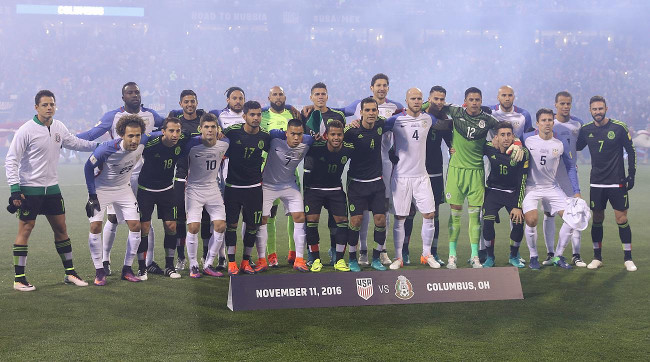 Mexico USA Soccer Players Unity